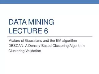 data mining lecture 6