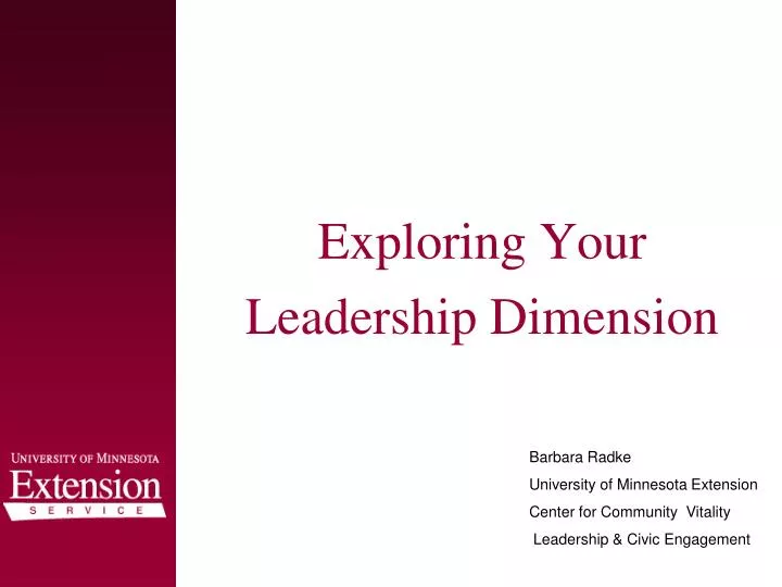 exploring your leadership dimension