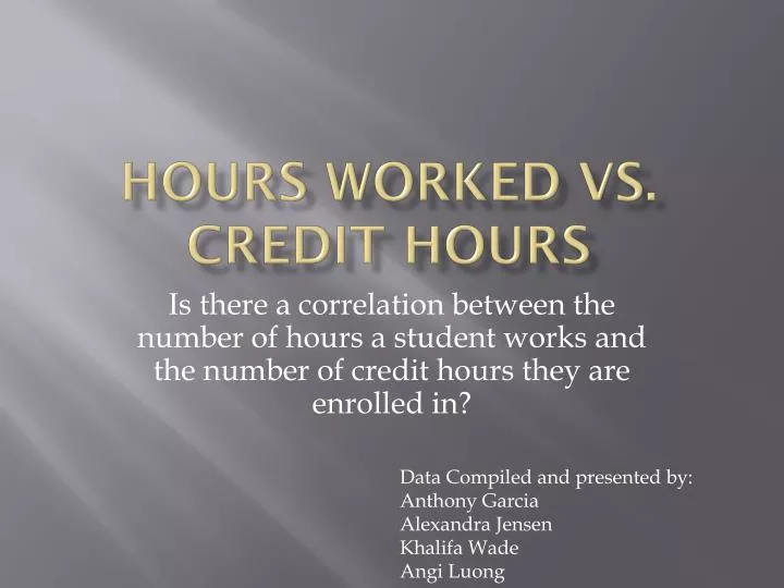hours worked vs credit hours