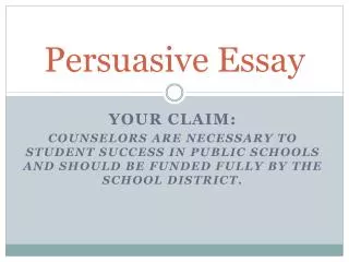 Persuasive Essay