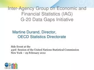 Inter-Agency Group on Economic and Financial Statistics (IAG) G-20 Data Gaps Initiative