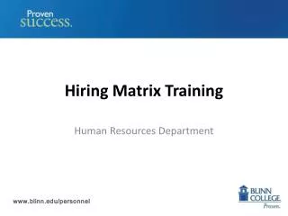 Hiring Matrix Training