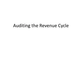 Auditing the Revenue Cycle