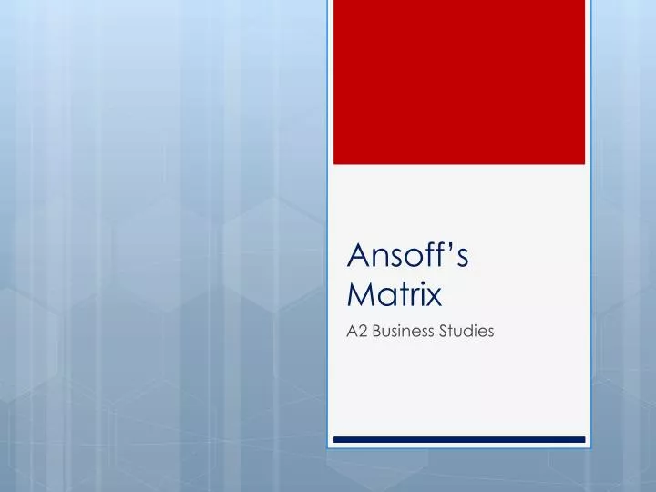 ansoff s matrix