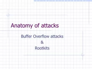 Anatomy of attacks