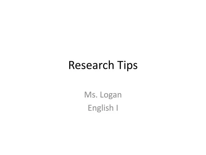 research tips