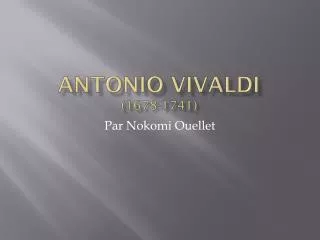 antonio vivaldi 1678 1741
