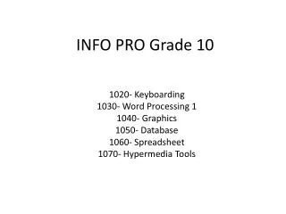 INFO PRO Grade 10