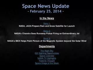 Space News Update - February 25, 2014 -