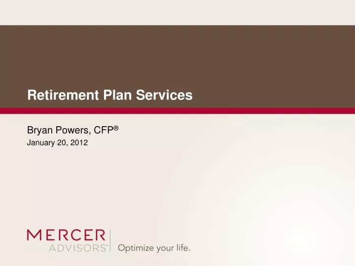 retirement plan services