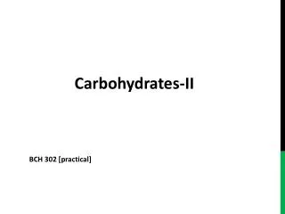 Carbohydrates-II