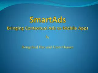 SmartAds Bringing Contextual Ads to Mobile Apps