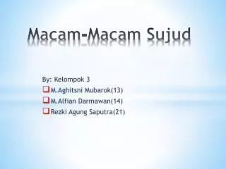 macam macam sujud