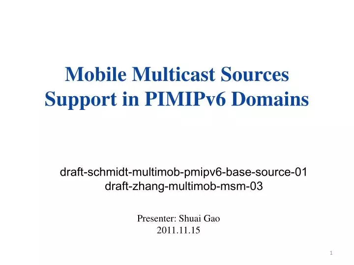 mobile multicast sources support in pimipv6 domains