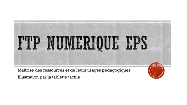 ftp numerique eps