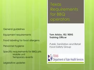 Texas Requirements for BBQ operators