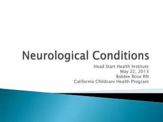 Neurological Conditions