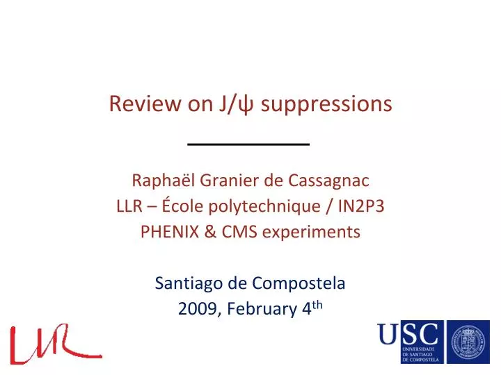 review on j suppressions