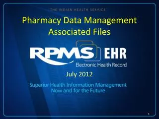 Pharmacy Data Management Associated Files