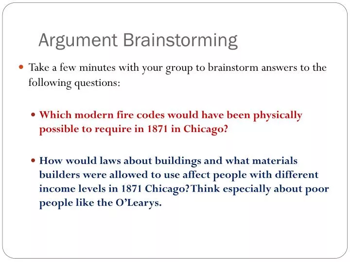 argument brainstorming