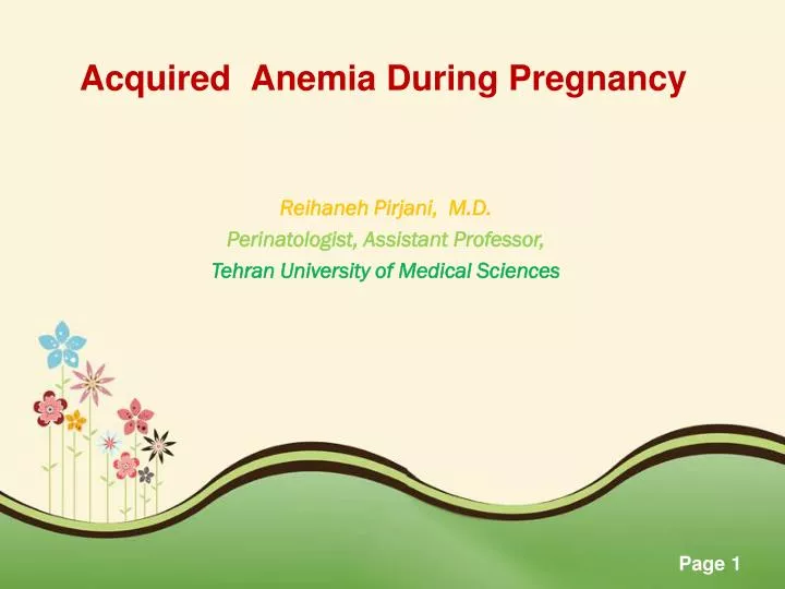 acquired anemia during pregnancy