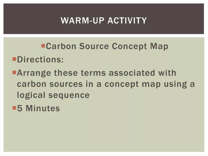 warm up activity