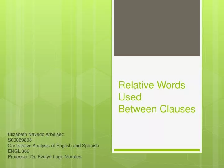 relative words used between clauses