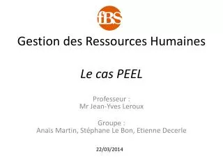 gestion des ressources humaines le cas peel