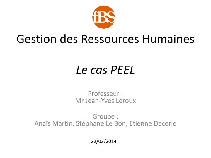 gestion des ressources humaines le cas peel