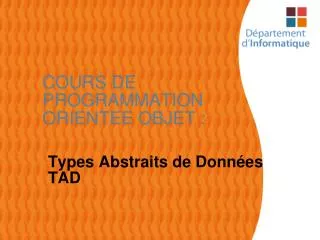 cours de programmation orientee objet