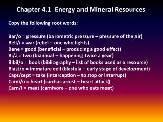 Chapter 4.1 Energy and Mineral Resources