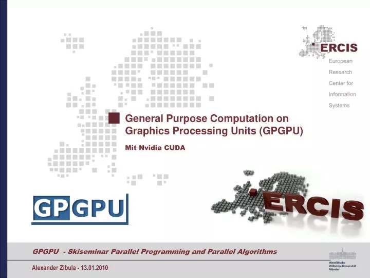 general purpose computation on graphics processing units gpgpu