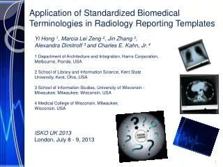 Application of Standardized Biomedical Terminologies in Radiology Reporting Templates