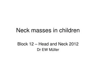 Neck masses in children