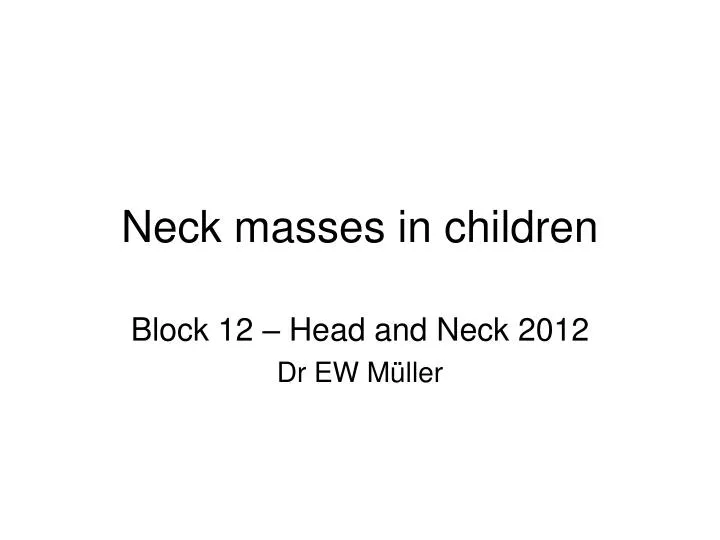 neck masses in children