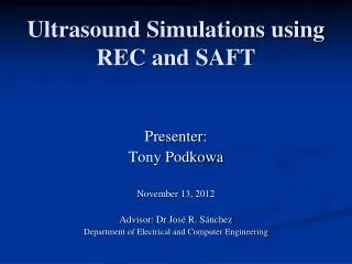Ultrasound Simulations using REC and SAFT