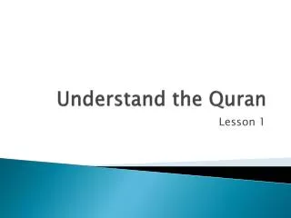 Understand the Quran