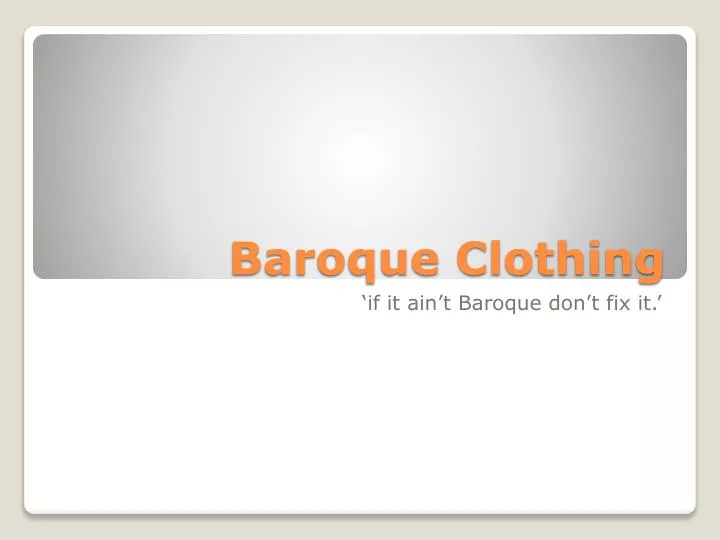 baroque clothing