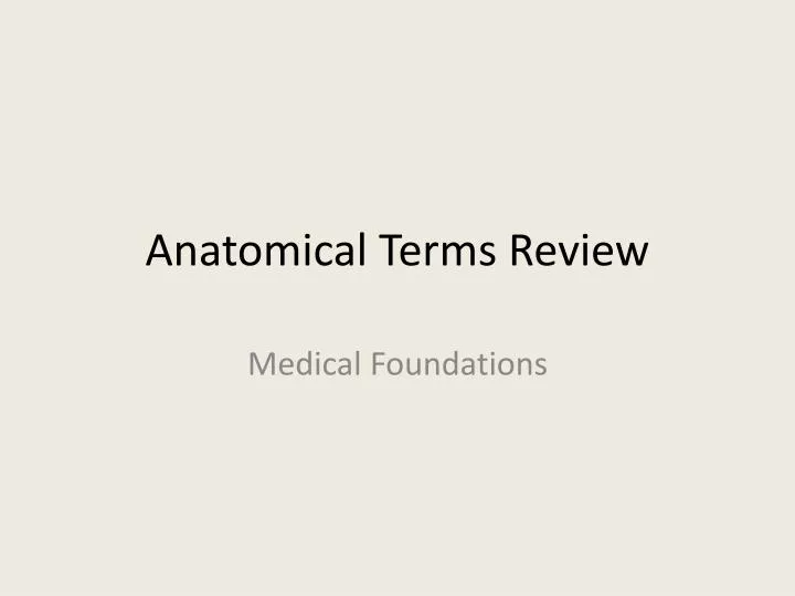 anatomical terms review