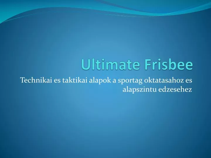 ultimate frisbee