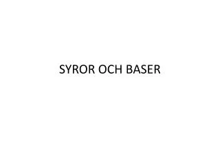 syror och baser