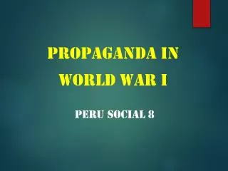 Propaganda in World War I