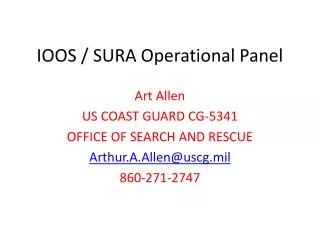 IOOS / SURA Operational Panel