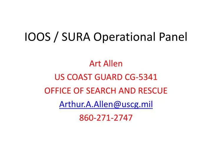 ioos sura operational panel