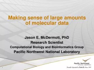 Making sense of large amounts of molecular data