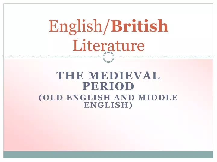 english british literature