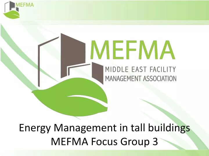 energy management in tall buildings mefma focus group 3