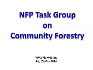 NFP Task Group on Community Forestry