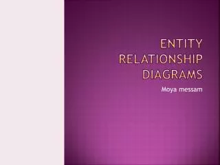 entity relationship diagrams