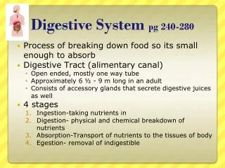 Digestive System pg 240-280
